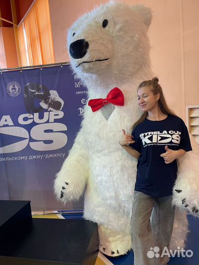 Ростовая кукла белый медведь Надувной мишка