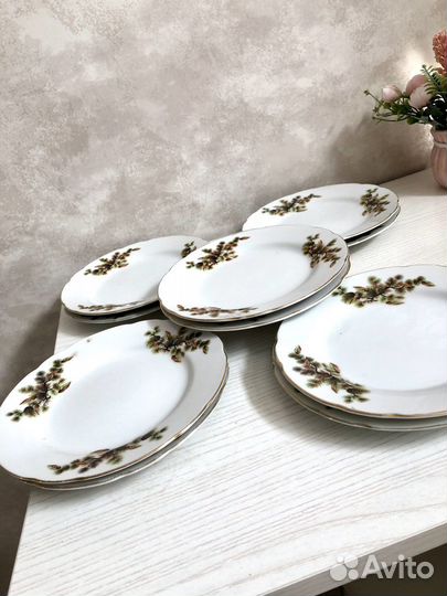 Тарелки япония кедровые шишки СССР