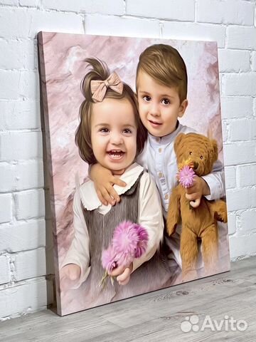 Портрет по фото на холсте
