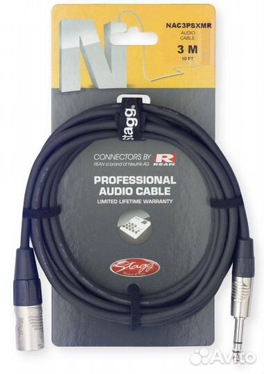 Аудио кабель Stereo phone/XLR M Stagg NAC3psxmr