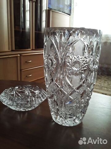 Ваза и пепельница чешский хрусталь