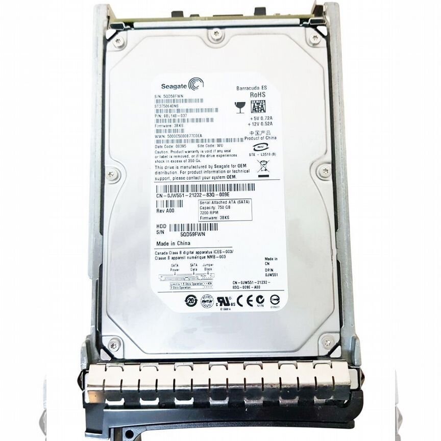 [JW551] Жесткий Диск Dell 750gb Sata2 3.5" Hdd Jw551