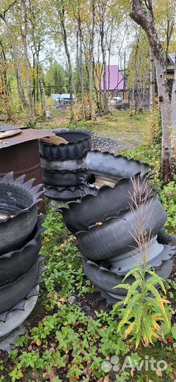 Вазы из шин