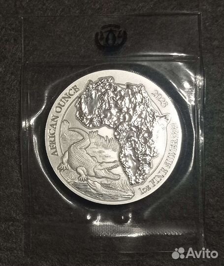 Монеты Руанда Крокодил Пеликан Серебро