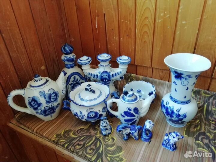 Посуда Гжель ручная работа