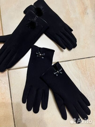 Перчатки кожаные и хлопковые