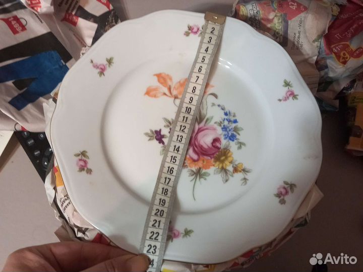 Мейсенский букет,тарелки,солонка,маслёнка,горчичн