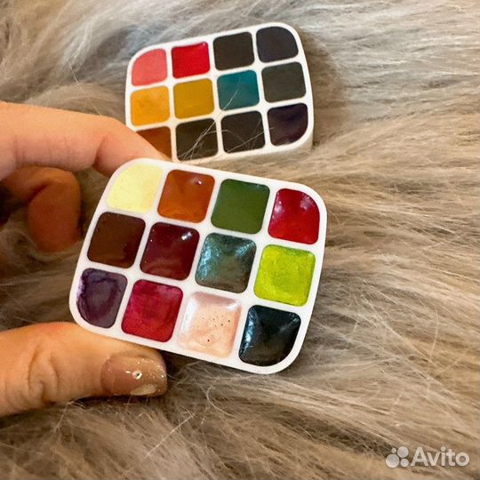 Карманная мини-палитра для акварели и гуаши 12