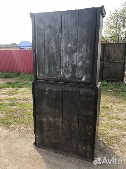 Старинный расписной буфет с росписью массив дерева