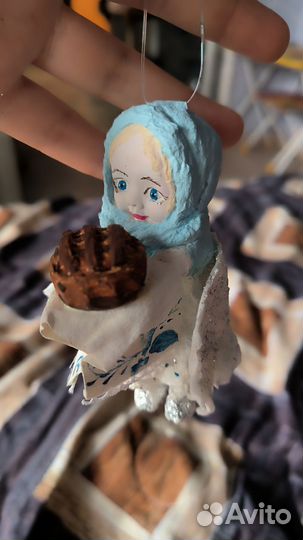 Ватные елочные игрушки