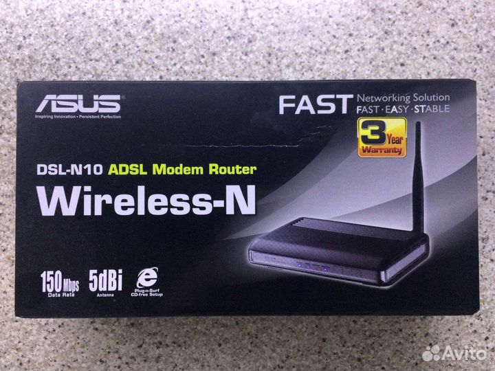 WiFi adsl роутер asus DSL-N10