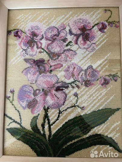 Картина из бисера орхидея