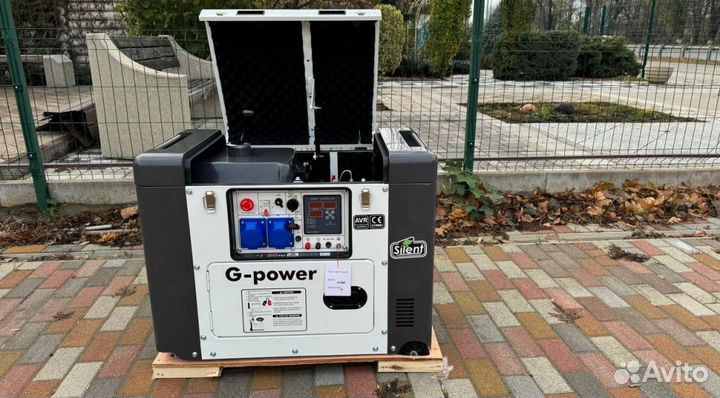 Дизельный генератор 10 kW G-power однофазный 11000