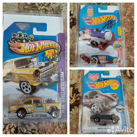 Hot wheels машинки, с автографами, коллекционные