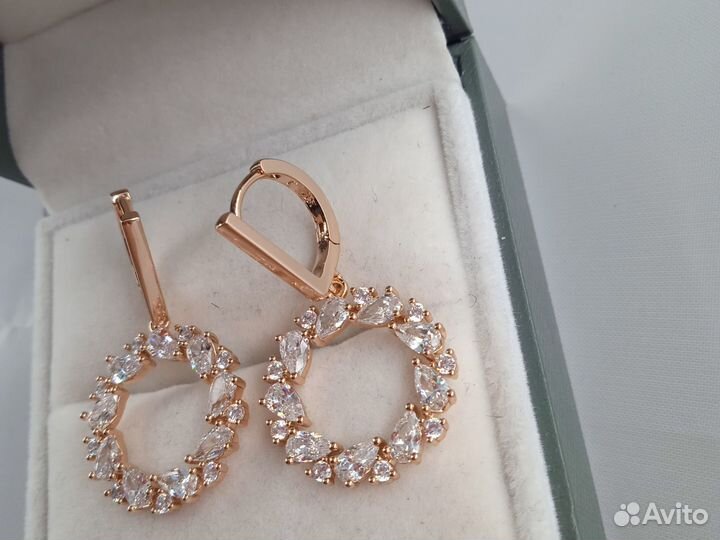 Серьги 3,5см позолоченые