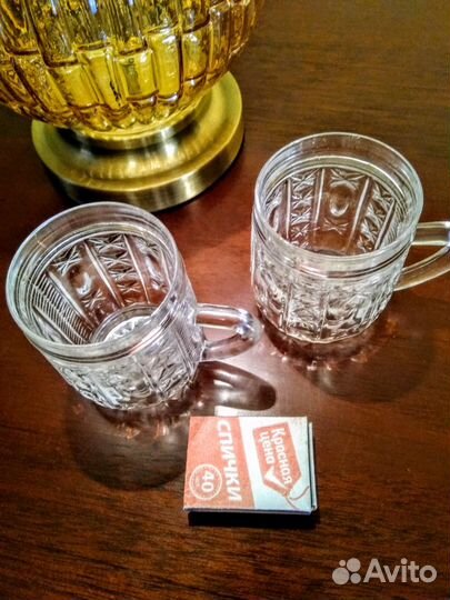 Бокалы с ручкой хрусталь 70-х гг.ссср 2шт