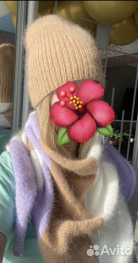 Комплект шапка и бактус из пуха норки