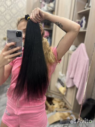 Волосы на капсулах 60 см натурал