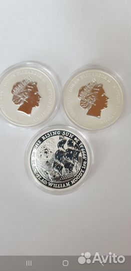 Серебряная монета black flag. Rising Sun