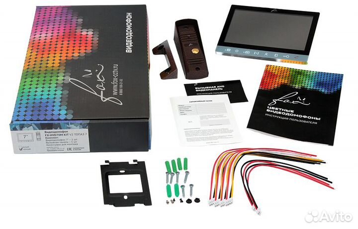 Комплект видеодомофона FOX FX-VD70M-KIT (Топаз 7B)