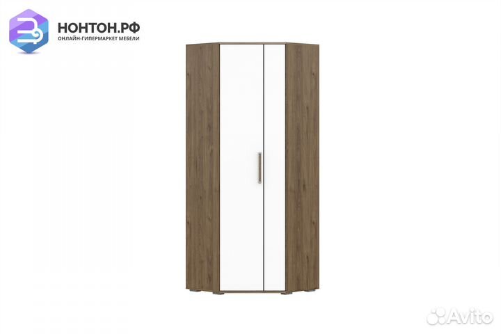 Шкаф угловой Гарвард гикори темный / белый