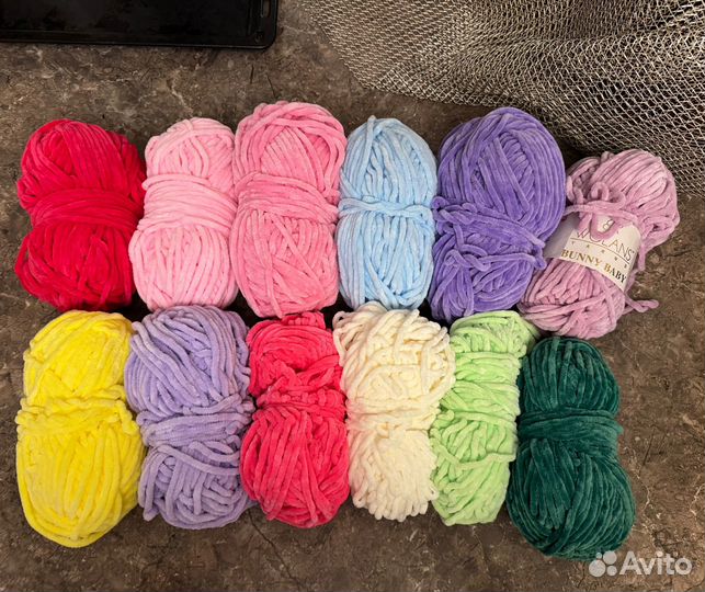 Пряжа wolans bunny baby набор 12 мотков