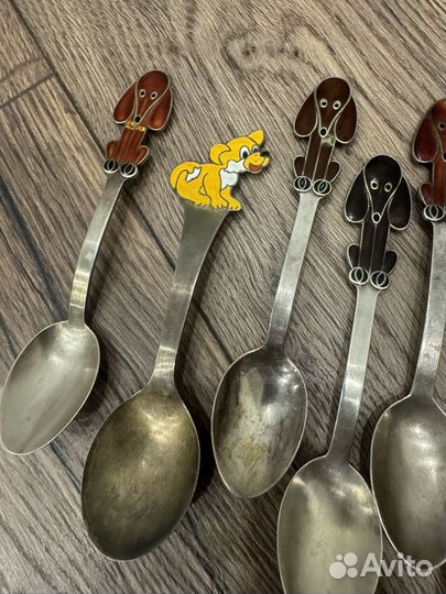 Ложки серебряные эмаль