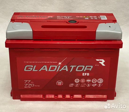 Автомобильный Аккумулятор Gladiator EFB 77 о\п
