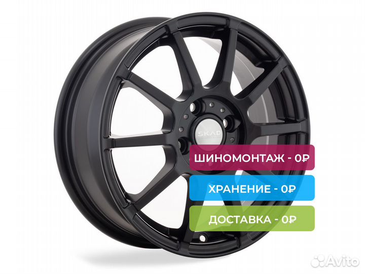 R15 4x100 6J ET40 D60,1 Скад Акита Чёрный бархат