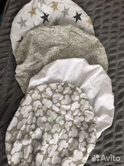 Простынь на резинке на круглую кроватку