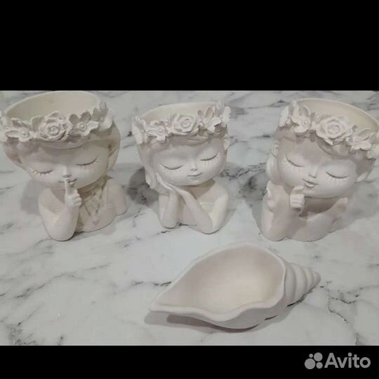 Кашпо из гипса