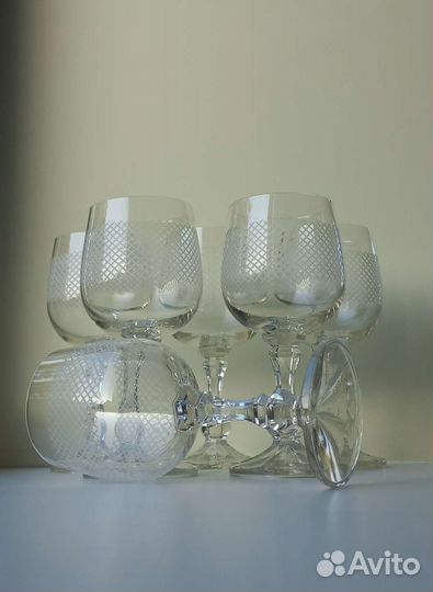 Фужеры хрустальное стекло винтаж СССР не использов