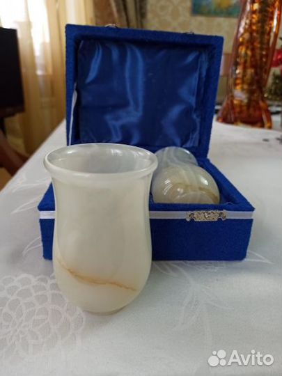 Стаканы из оникса в бархатной коробке