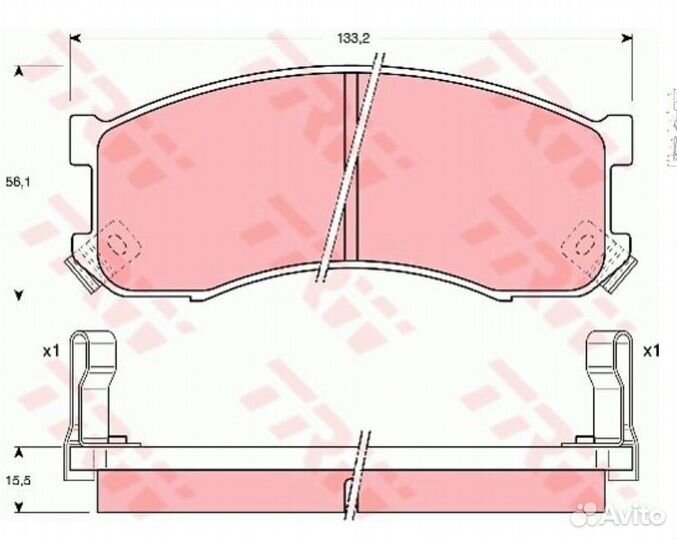 Колодки тормозные TRW Mazda 626 GDB1037