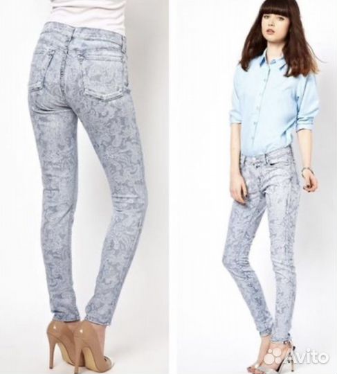 Расписные летние хиппи джинсы от J Brand S