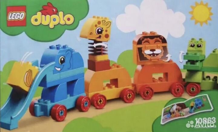 Конструктор Lego duplo от 1,5 лет поезд и животные