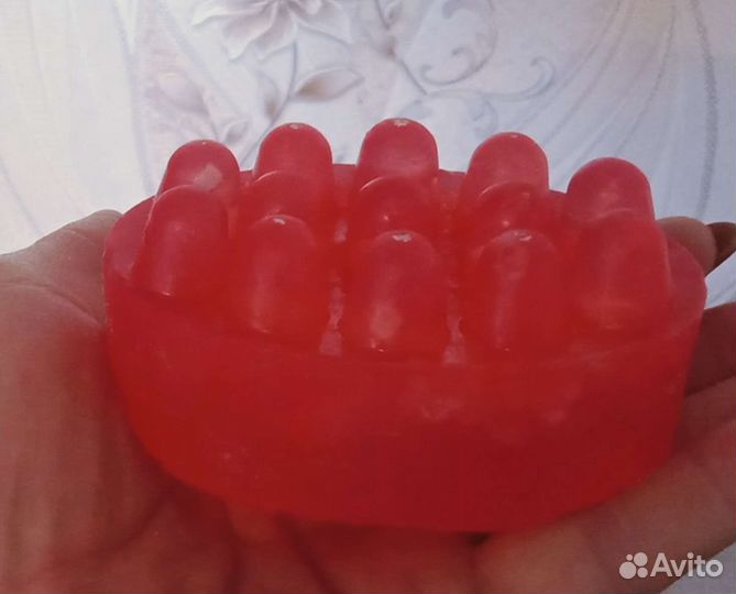 Массажное мыло с морской солью и маслом розы