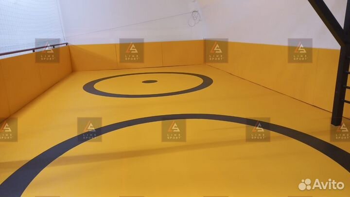 Борцовский ковер 6х6 двухцветный люверсы