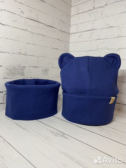 Шапка + снуд комплект для мальчика 46-50