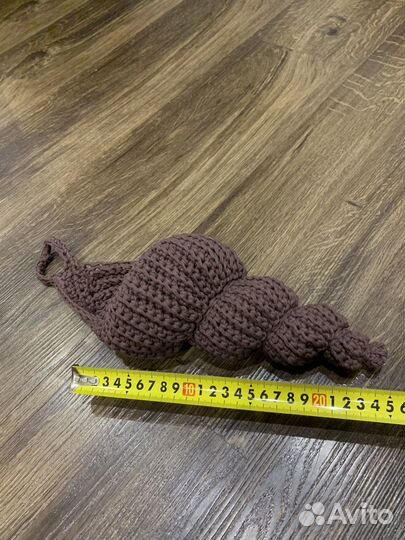 Вязаная корзина ракушка