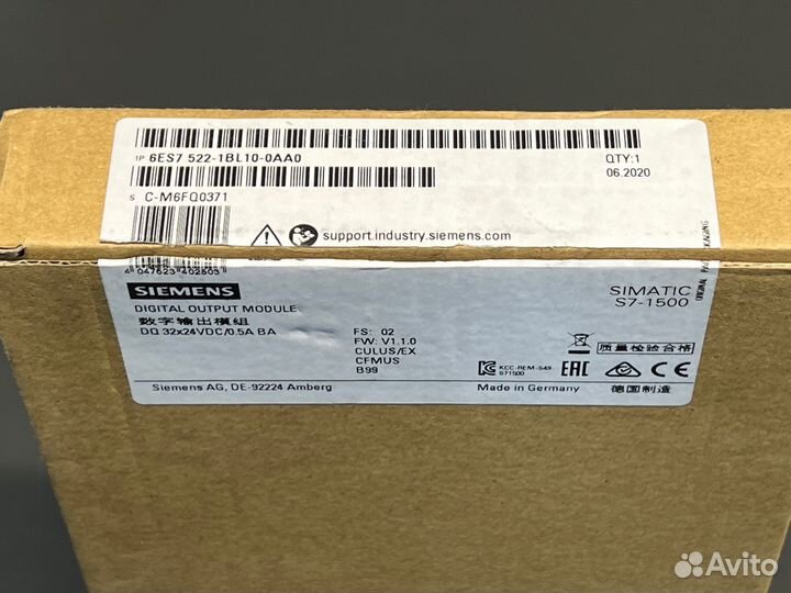 Siemens 6ES7522-1BL10-0AA0 новый, откр. упак. 1 шт