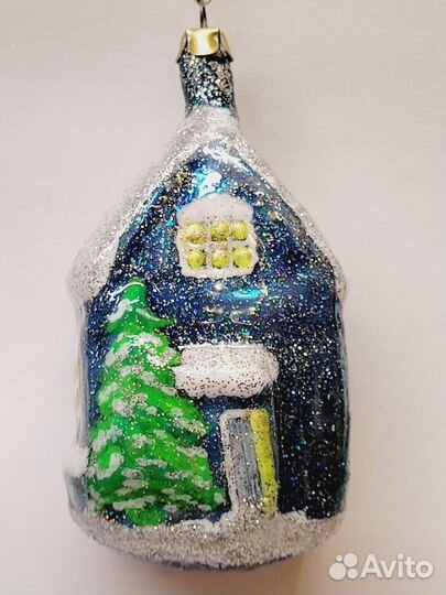 Авторская роспись елочной игрушки Домик