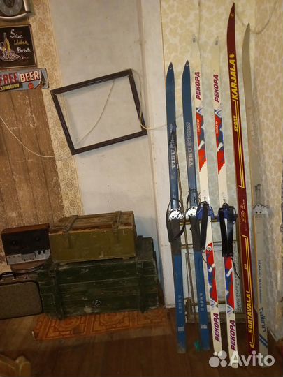 Беговые лыжи СССР, скреплением, 1980-90годы