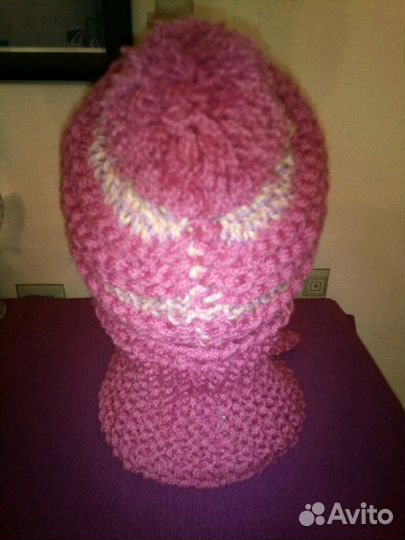 Шапочка и шарф для девочки 4-7 лет