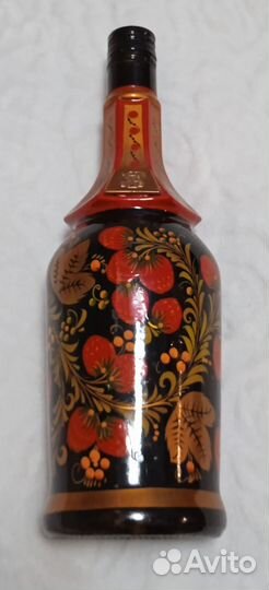 Бутылка стеклянная под хохлому