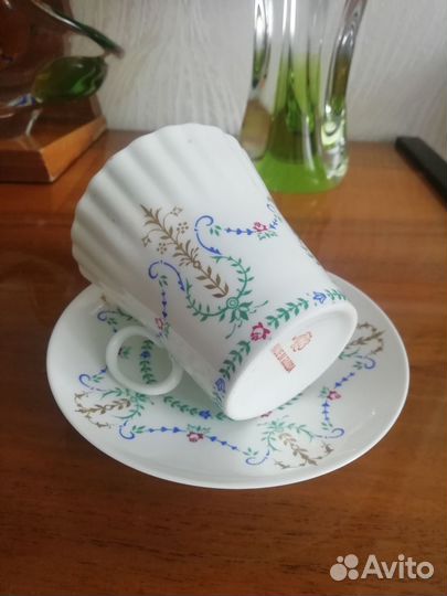 Кофейная пара из костяного фарфора лфз