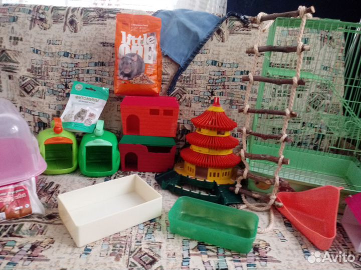 Контейнер,Клетки,корм,гаммарус,домик, туалет