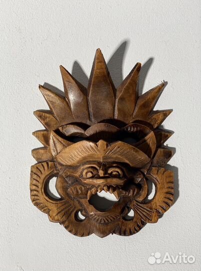 Декор для дома маска демона натуральное дерево