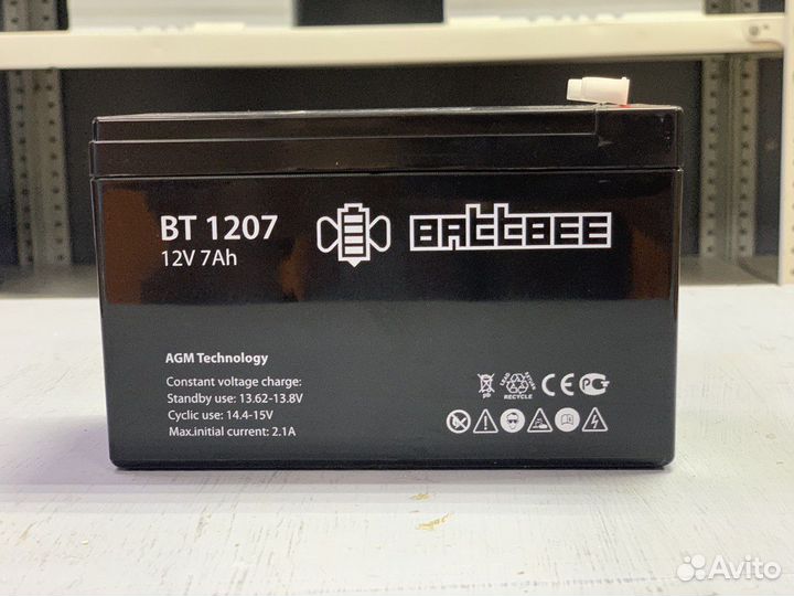 Аккумулятор Battbee BT 12-7 7А (12В) AGM