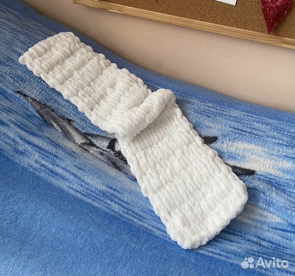 Шарф плюшевая пряжа ручная работа